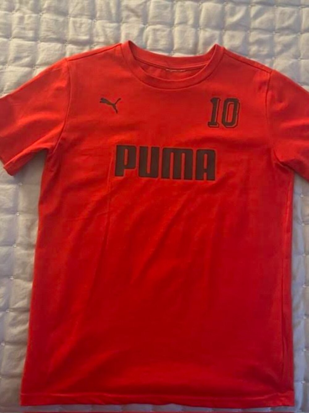 PUMA Boys Red T-Shirt & Gray Fleece Short Set Size 10/12 Like New - Picture 6 of 9